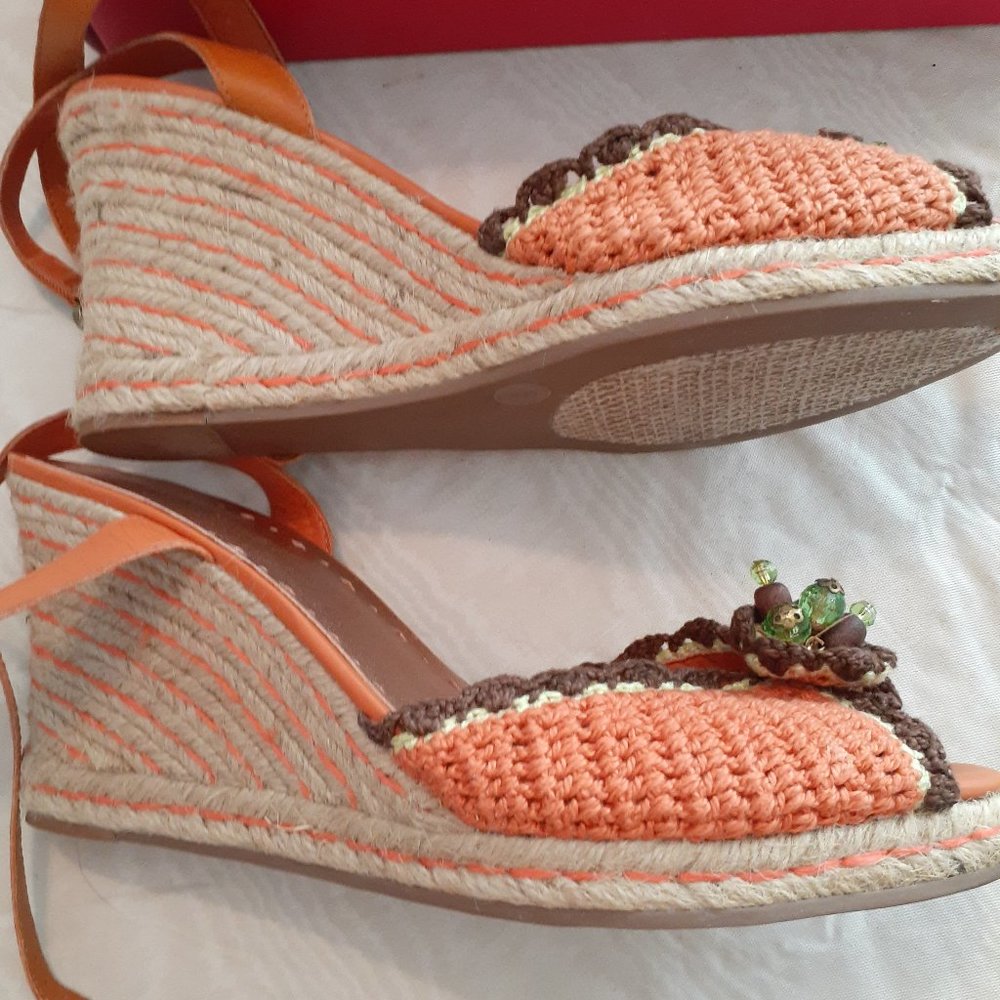 BCBGirls Retro 40's style Espadrilles 8M Crochet